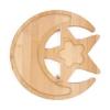 Nordic creative star moon bamboo and wood tray, home thickened four-leaf clover meal inventory, sunflower seeds and dried fruits bamboo plate Item Picture